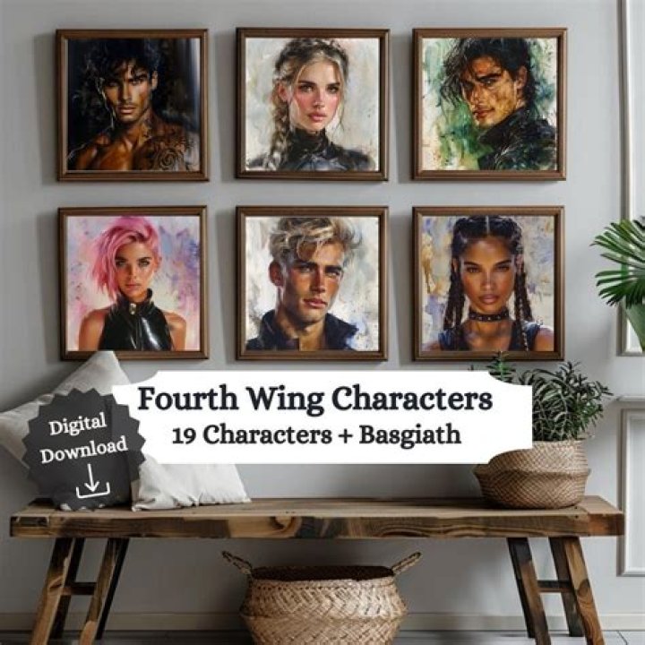 Fourth Wing Characters Art Printable Word Searches