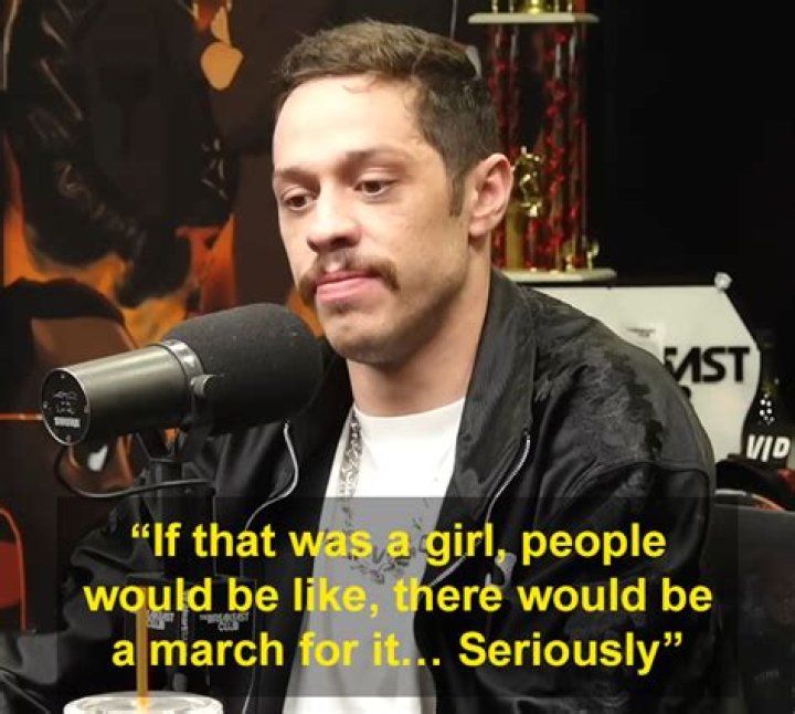 Pete Davidson speaking into microphone