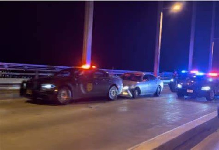 Pursuit ends with rolling roadblock on Centennial Bridge